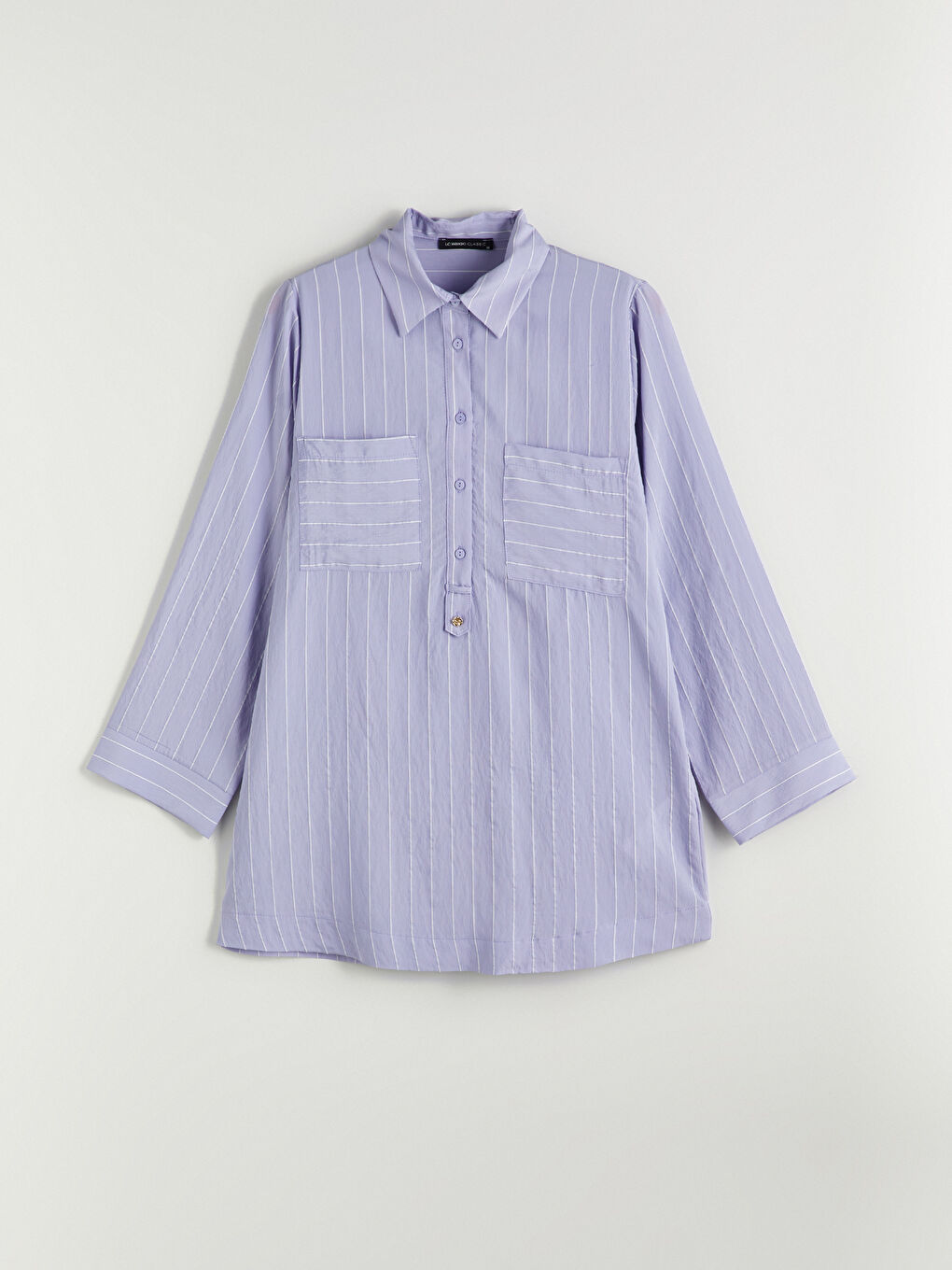 LCWAIKIKI Classic Collared Neck Striped Women's Tunic -S5PJ81Z8-LJB