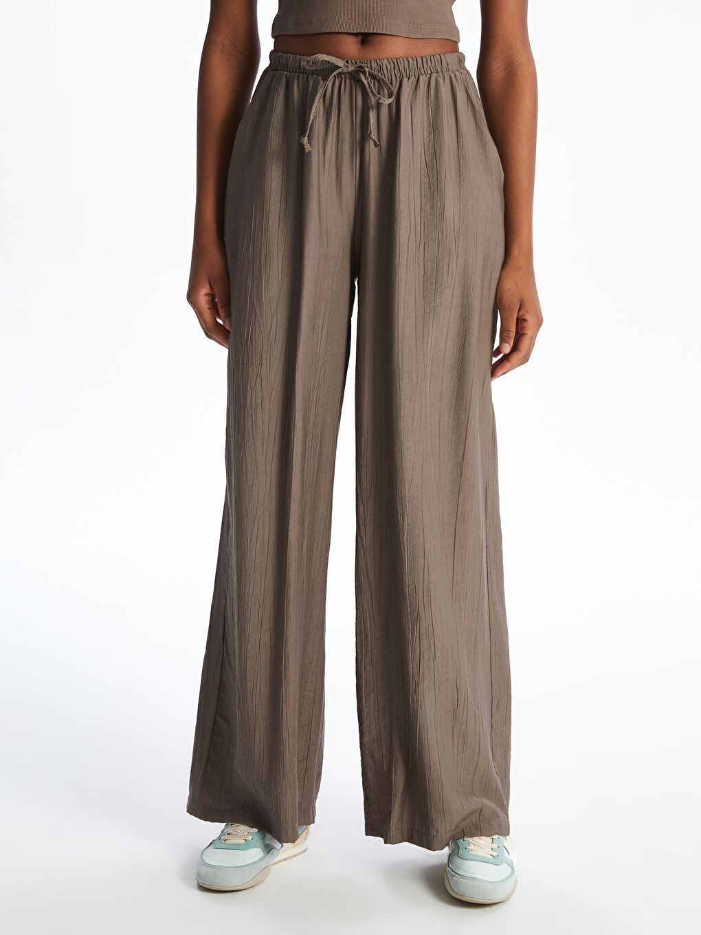 کەمەر لاستیک پانتۆڵی فراوانی ژنان-1