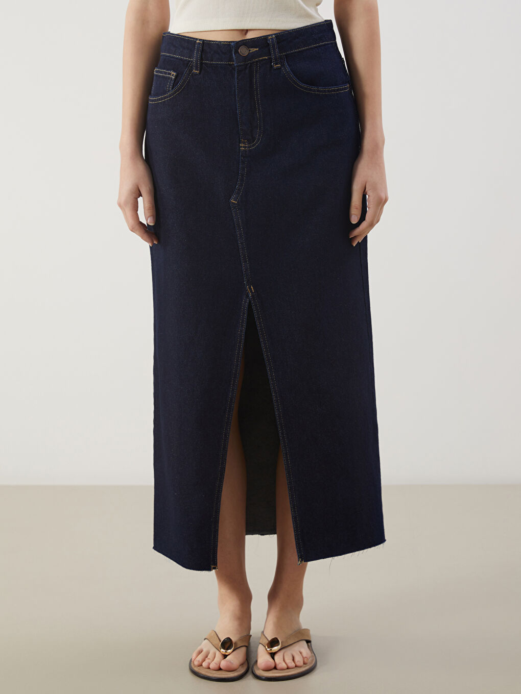 Woman BLUE Denim Skirt -S5PK07Z8-J0N