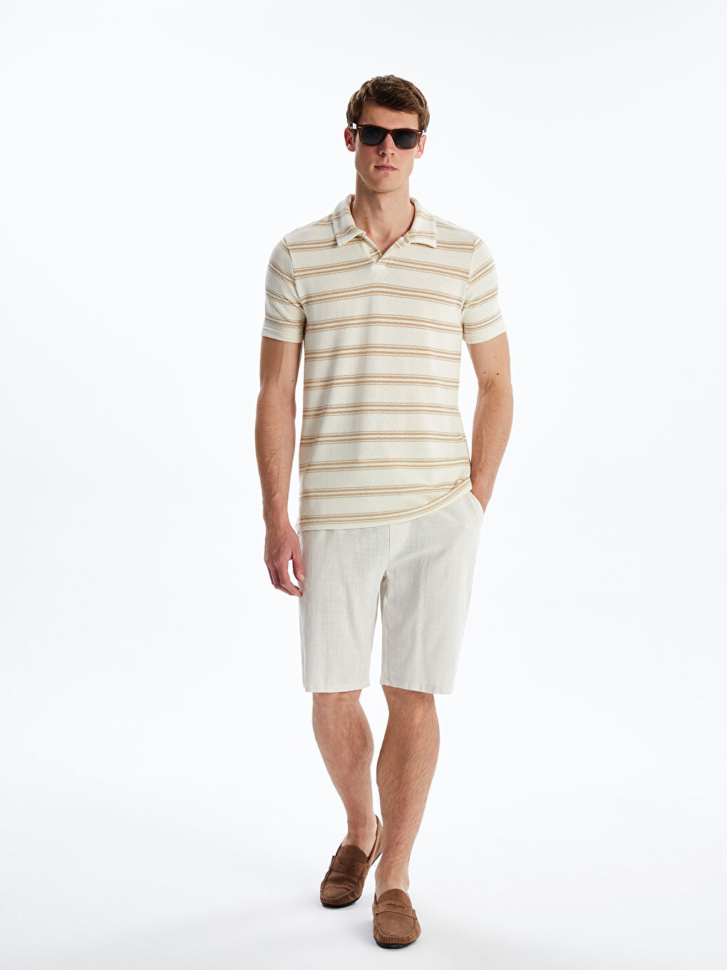 Standard Fit 100% Linen Men's Shorts -S5PK08Z8-R9J