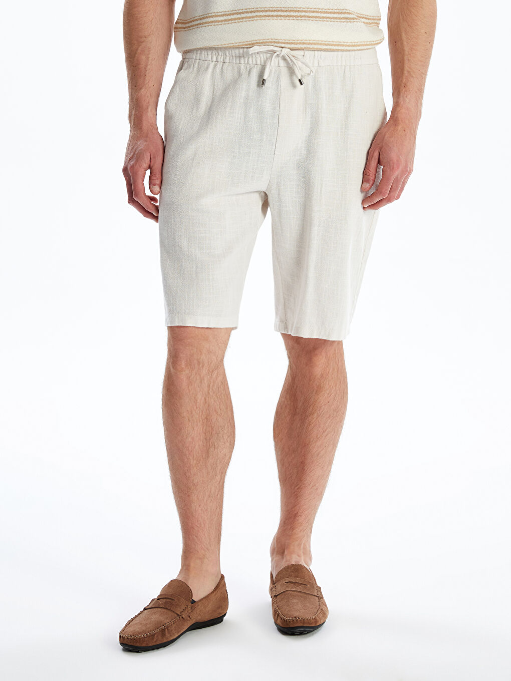 Standard Fit 100% Linen Men's Shorts -S5PK08Z8-R9J