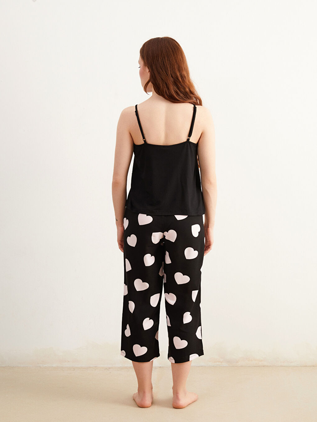 Woman BLACK Capri Pyjamas Set -S5PK23Z8-LQJ