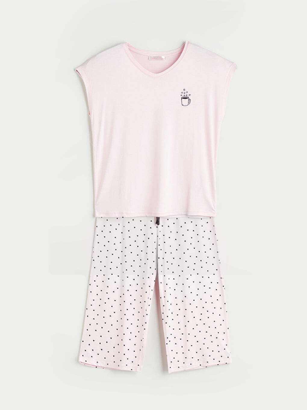 Woman PINK Capri Pyjamas Set -S5PK25Z8-LT4