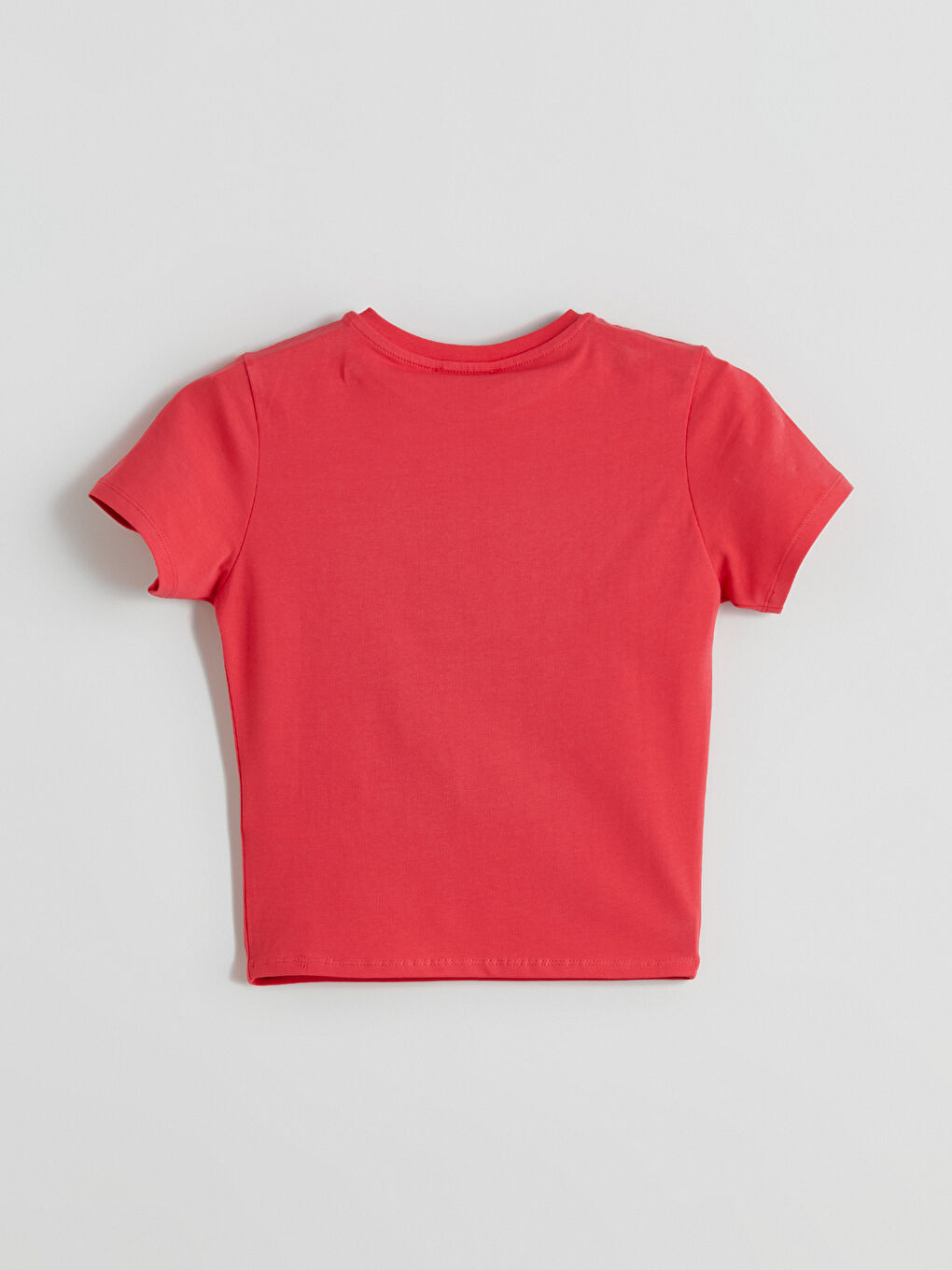 Kırmızı Bisiklet Yaka Kurdele Baskılı Crop-5