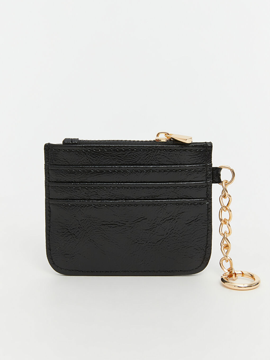 Siyah Deri Görünümlü Kadın Kartlık-1