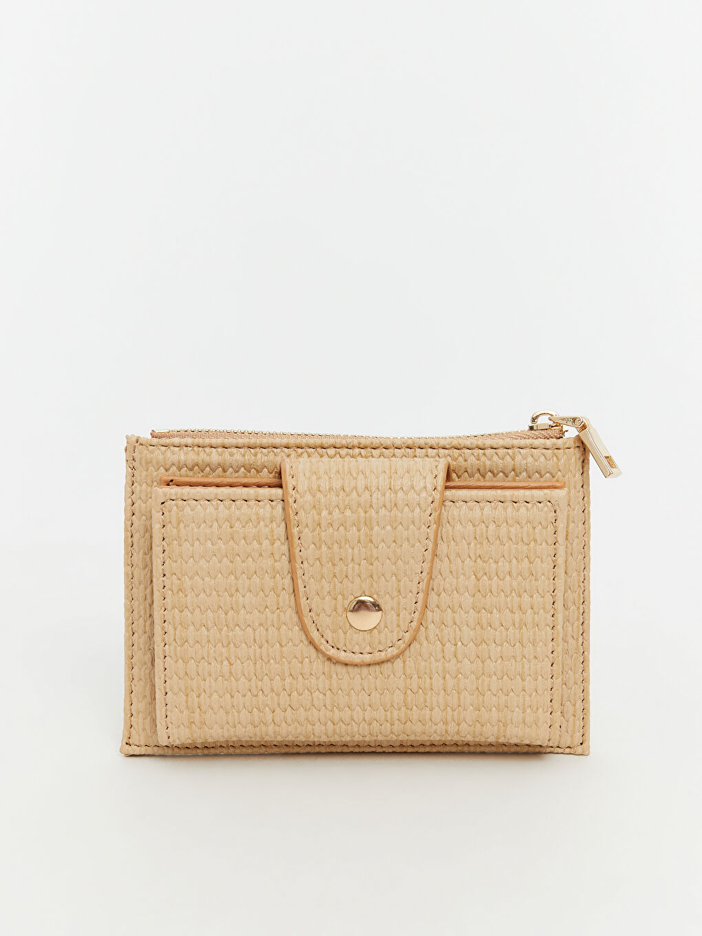 Bej Fermuarlı Kadın Cüzdan