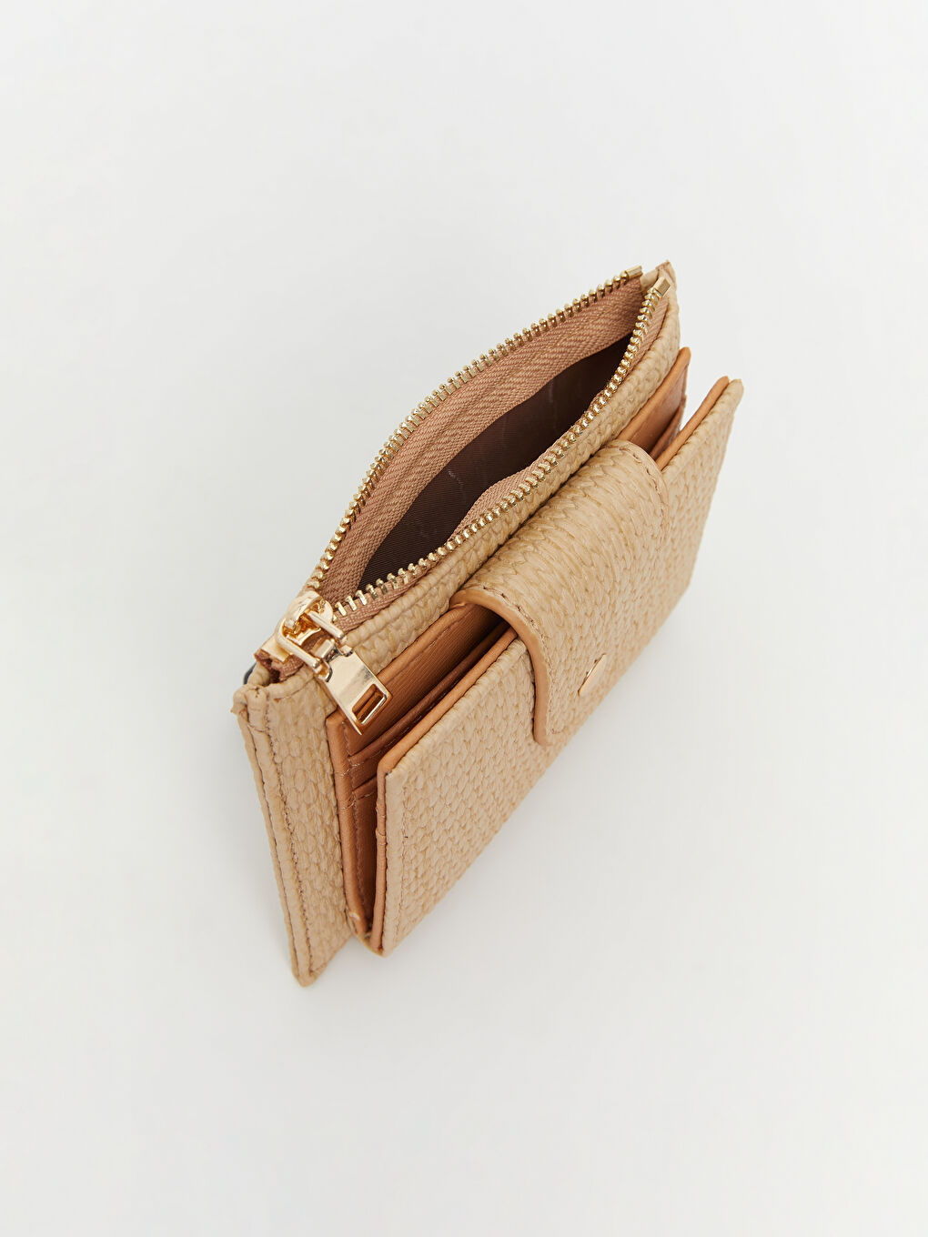 Bej Fermuarlı Kadın Cüzdan-1