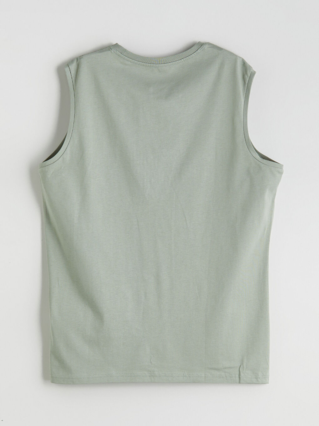 Yeşil Bisiklet Yaka Baskılı Erkek Kolsuz Tişört-9