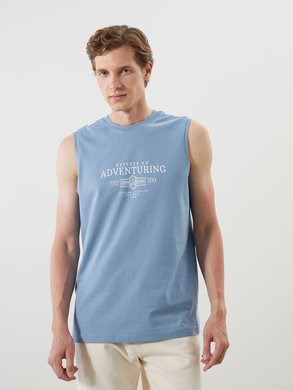 Чоловіча майка з круглим вирізом з принтом