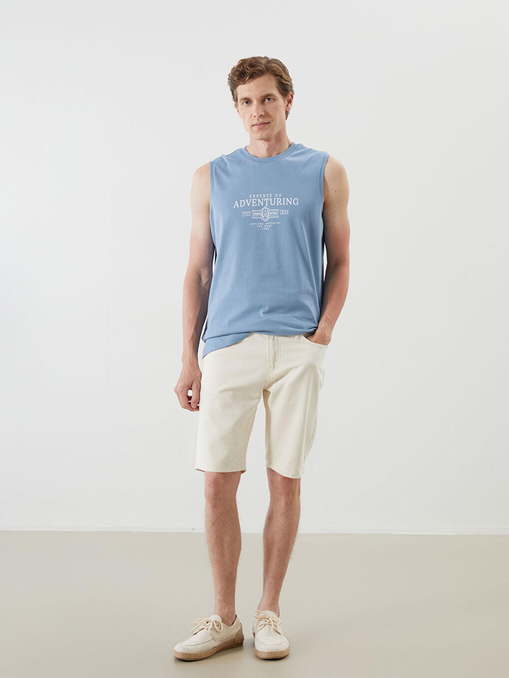 Чоловіча майка з круглим вирізом з принтом-1