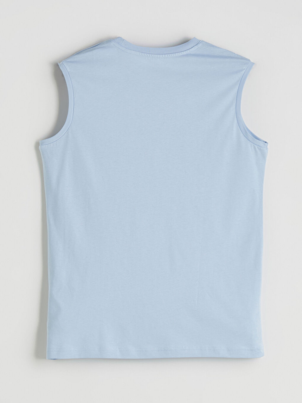 Mavi Bisiklet Yaka Baskılı Erkek Kolsuz Tişört-5