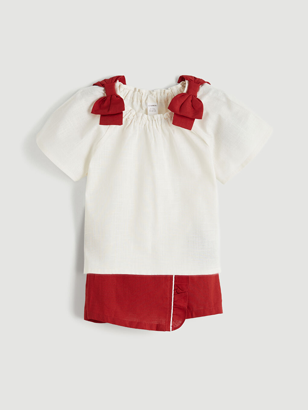 Bow Detail Baby Girl T-Shirt and Short Skirt Set