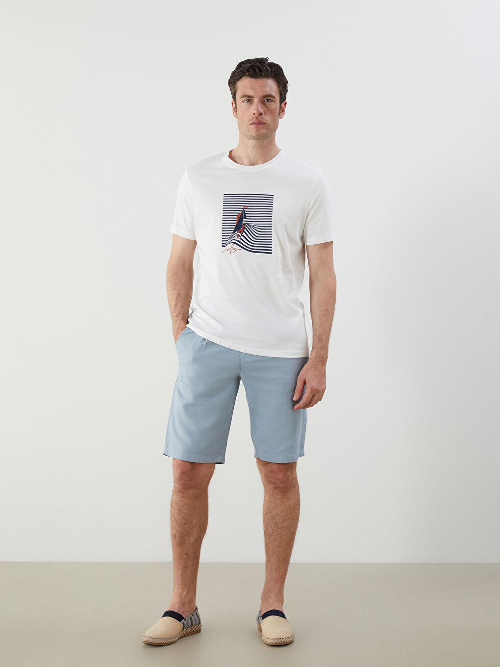 Crew Neck Printed Jersey Men's T-Shirt -S5PL81Z8-R9J
