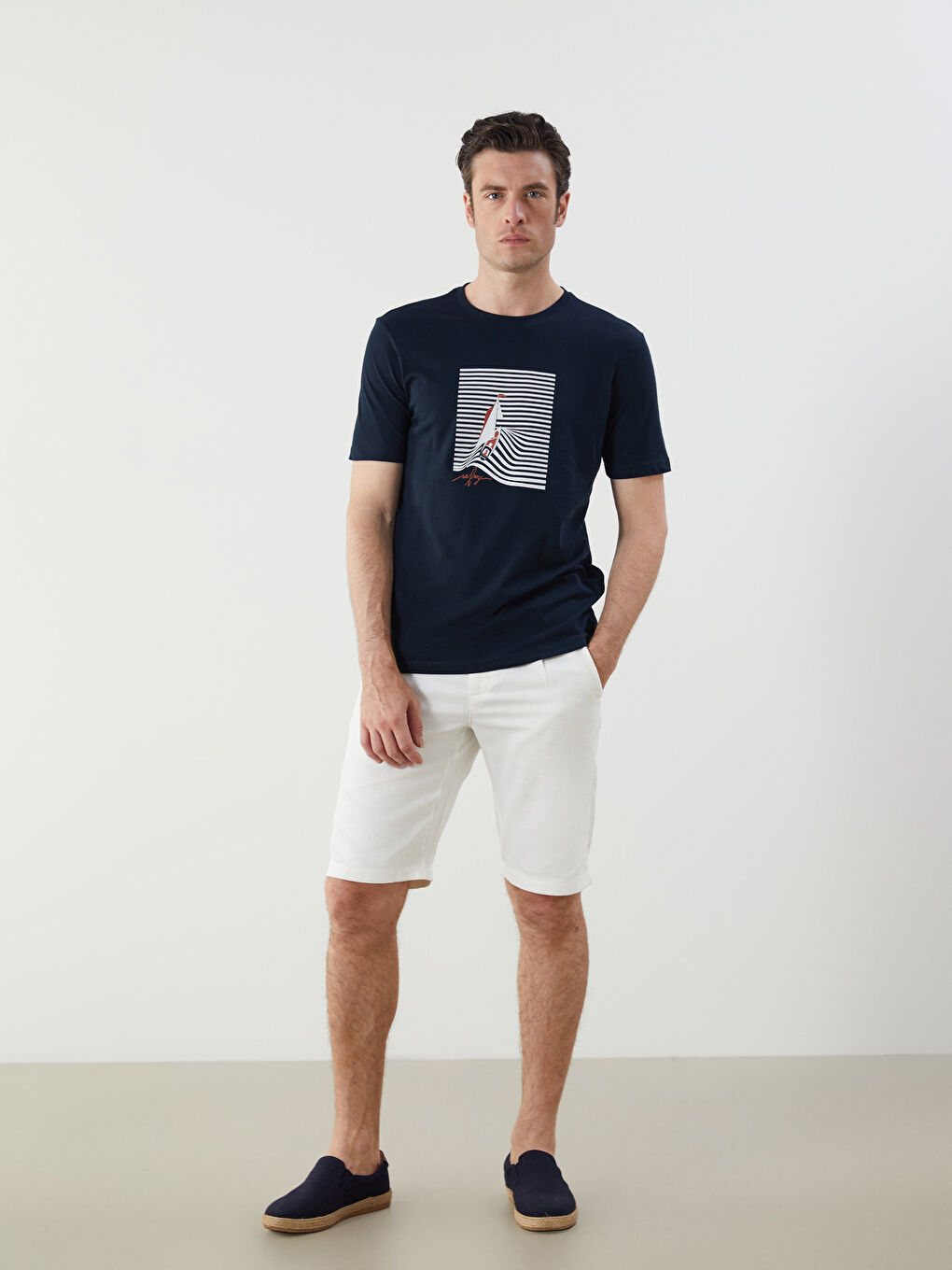 Crew Neck Printed Jersey Men's T-Shirt -S5PL81Z8-RFH