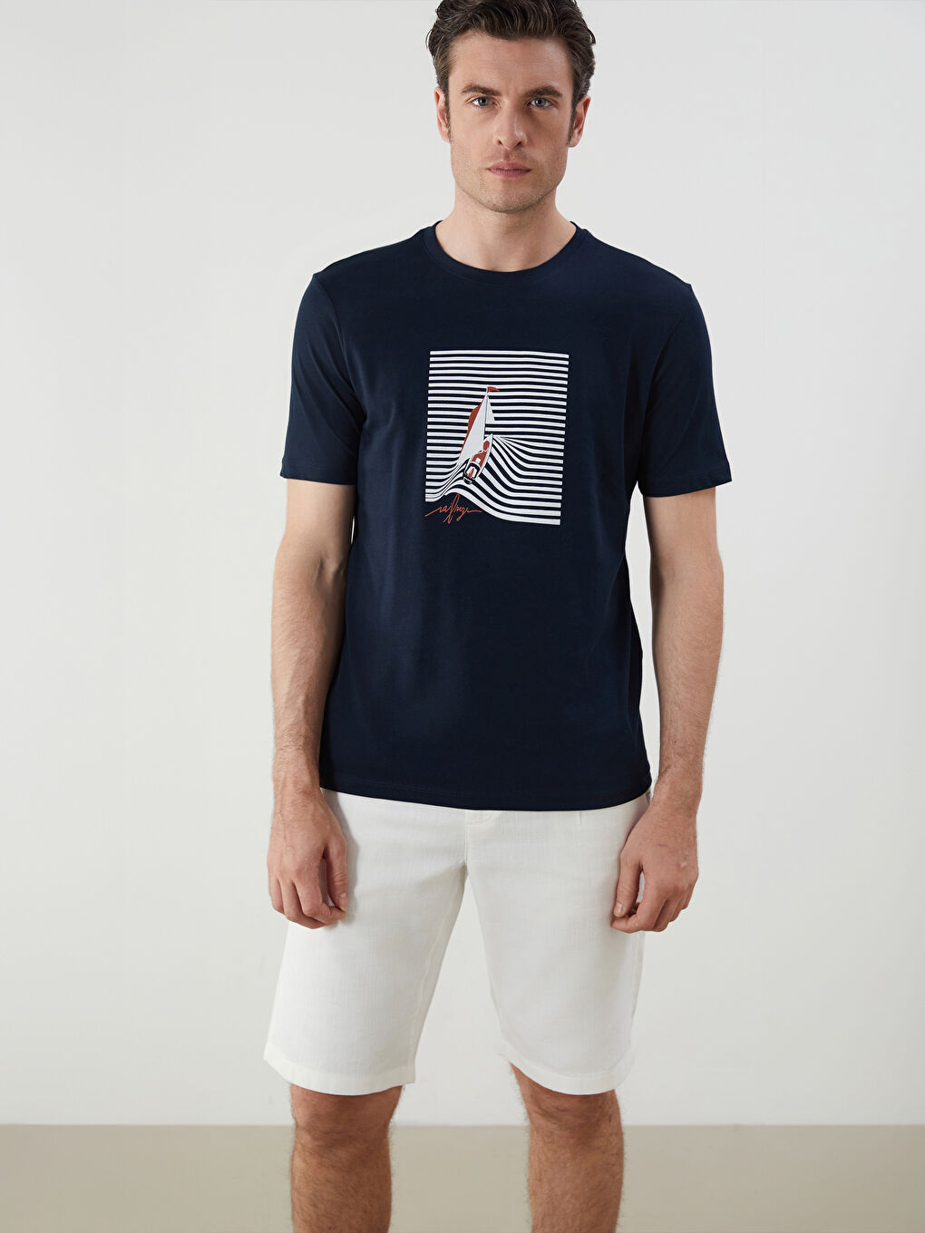 Crew Neck Printed Jersey Men's T-Shirt -S5PL81Z8-RFH