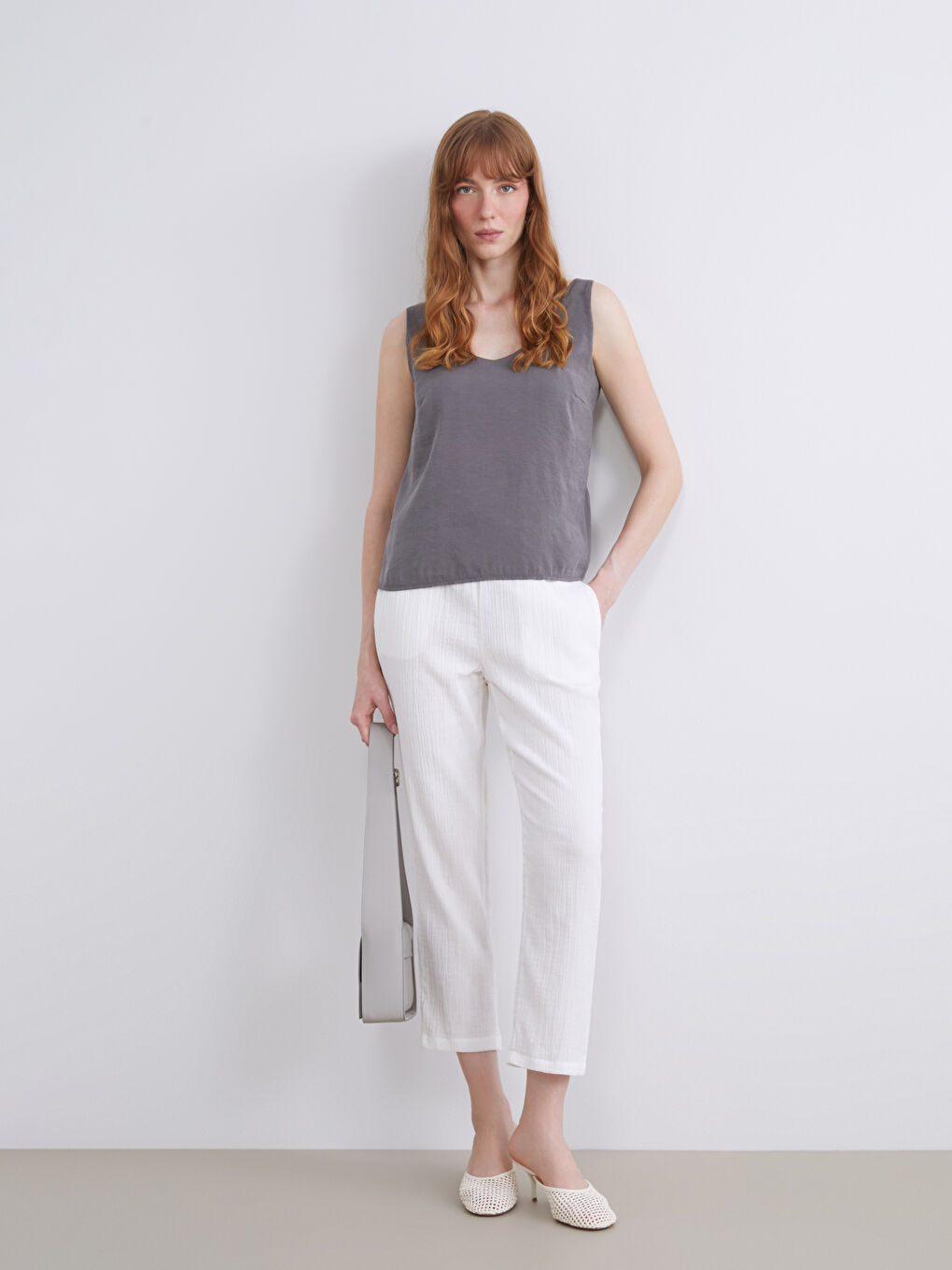 LCWAIKIKI Classic Woman WHITE Trousers -S5PL92Z8-Q6K