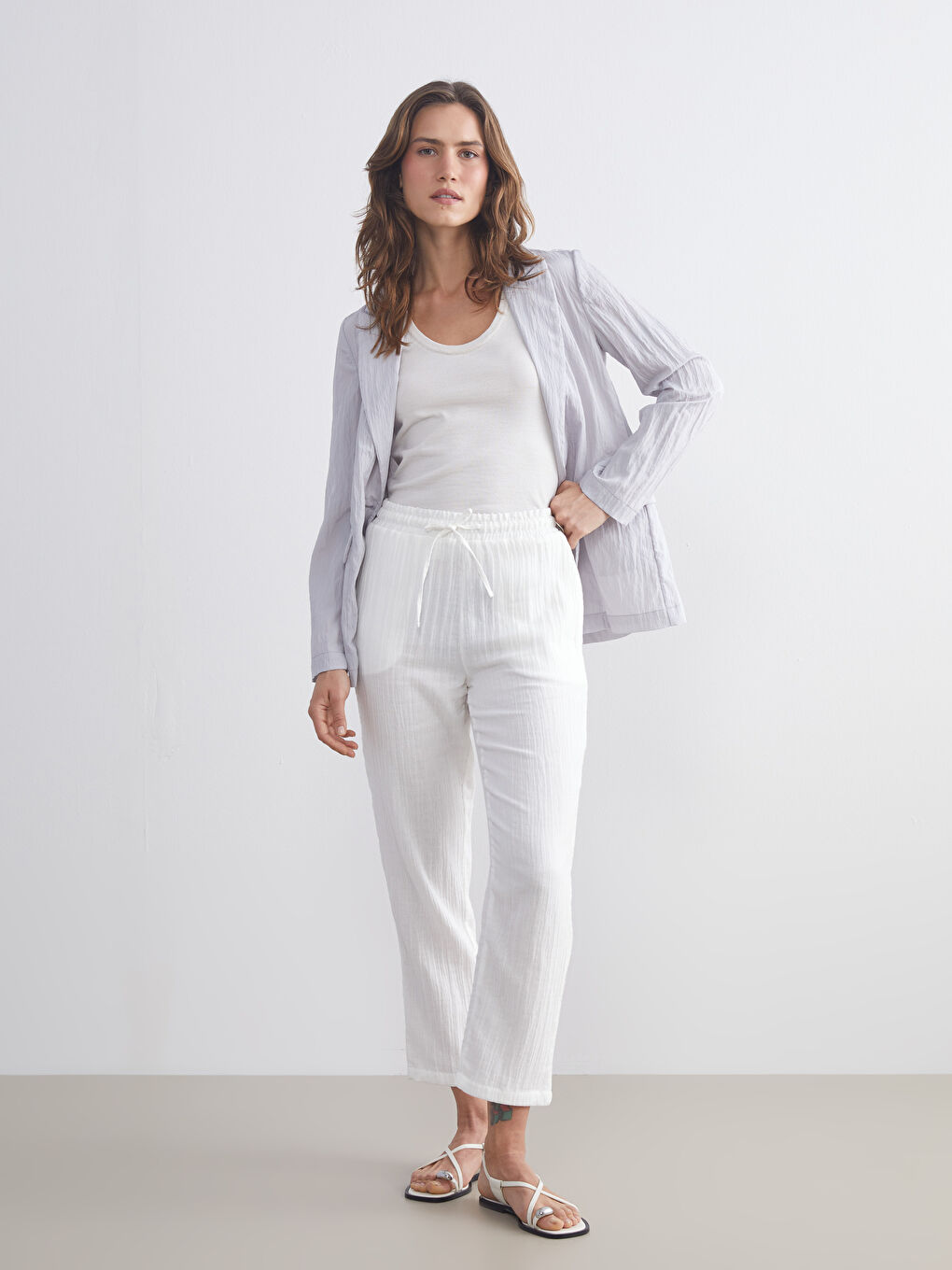 LCWAIKIKI Classic Woman WHITE Trousers -S5PL92Z8-Q6K