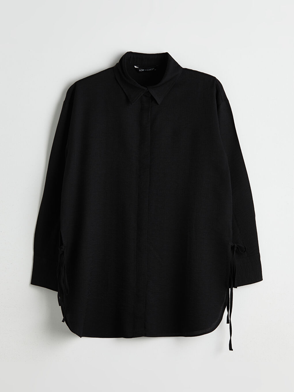 LCW Modest Siyah Loose Fit Kadın Gömlek Tunik - 4