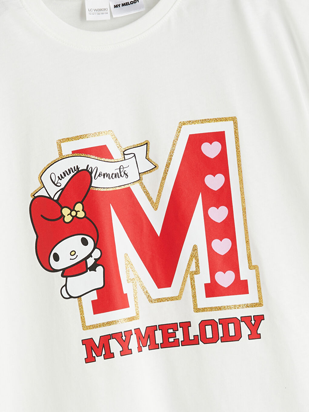 Ekru Bisiklet Yaka My Melody Baskılı Kız Çocuk Pijama Üst-1