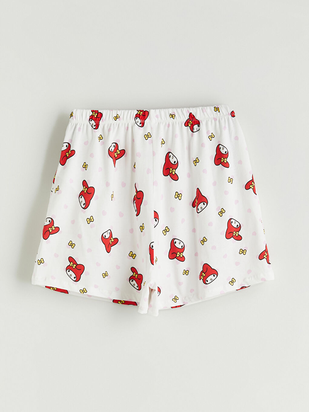 Ekru Beli Lastikli My Melody Baskılı Kız Çocuk Pijama Şort-2