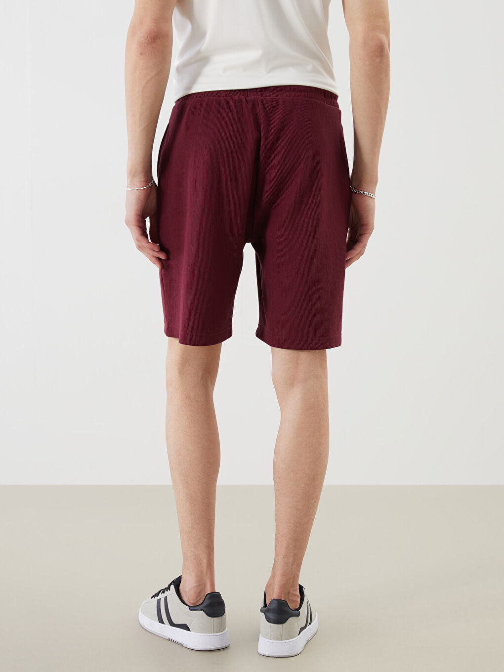 Bordo Standart Kalıp Erkek Şort-3