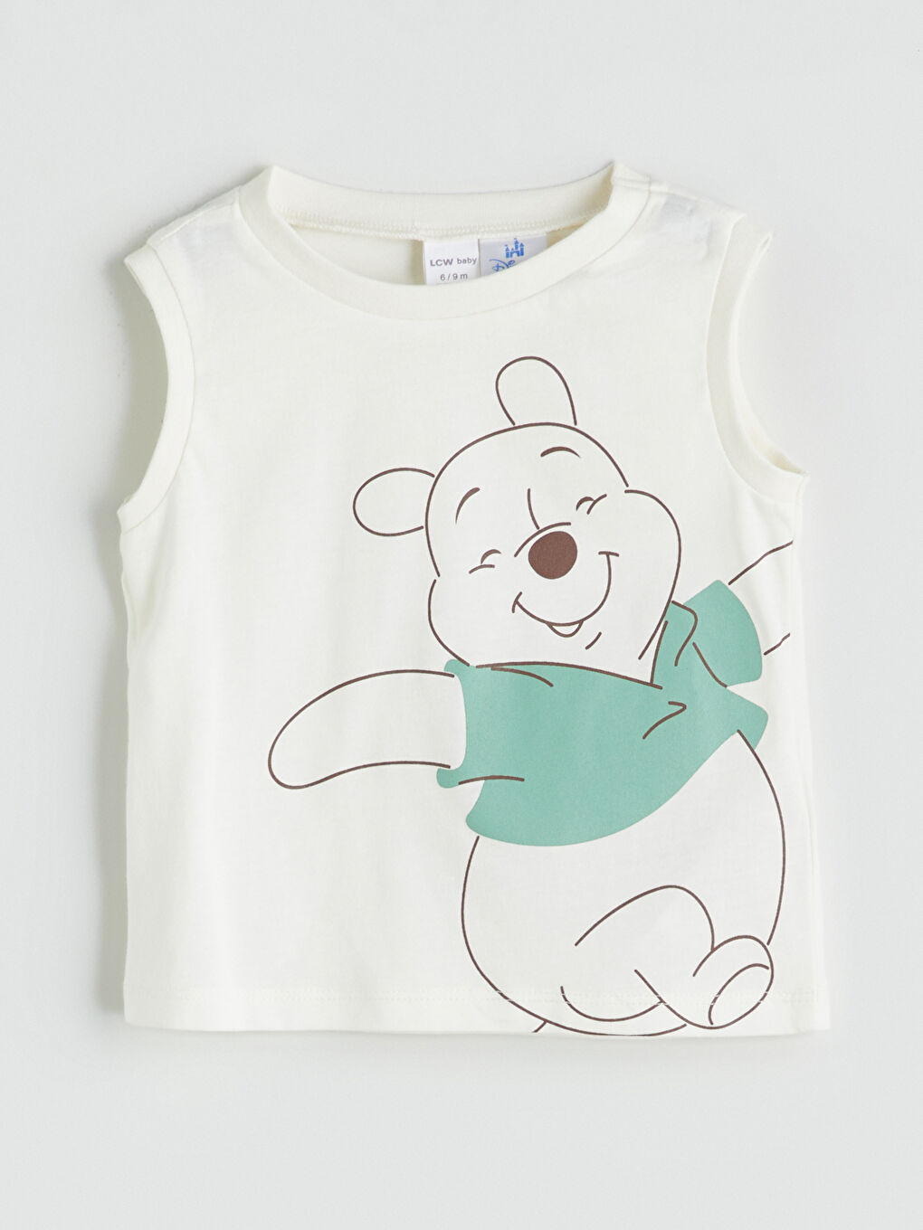 Ekru Winnie the Pooh Baskılı Erkek Bebek Atlet