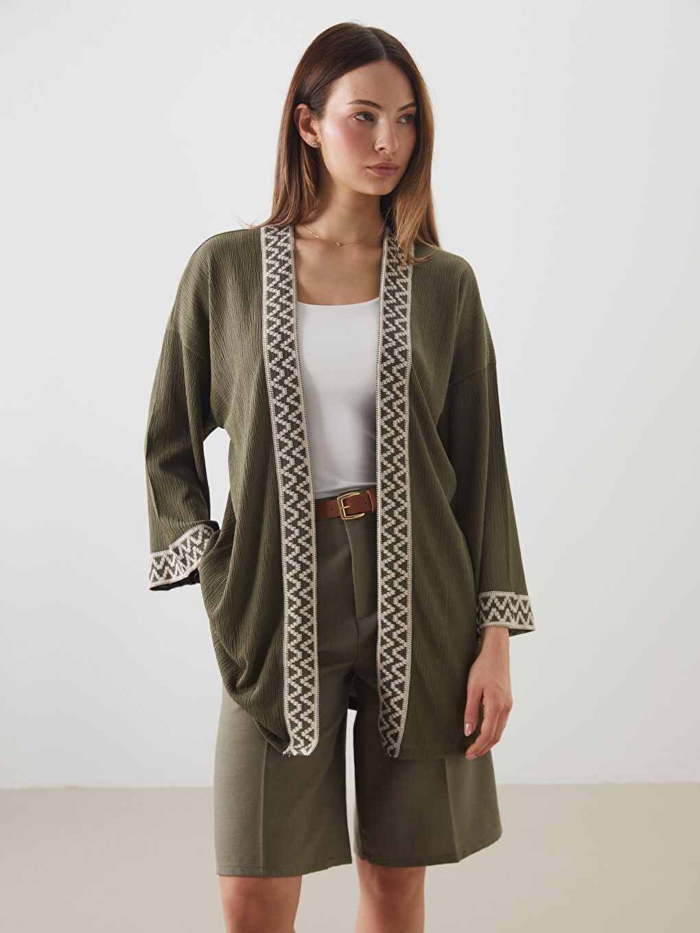LCWAIKIKI Classic Woman KHAKI Cardigan -S5PM59Z8-JYN
