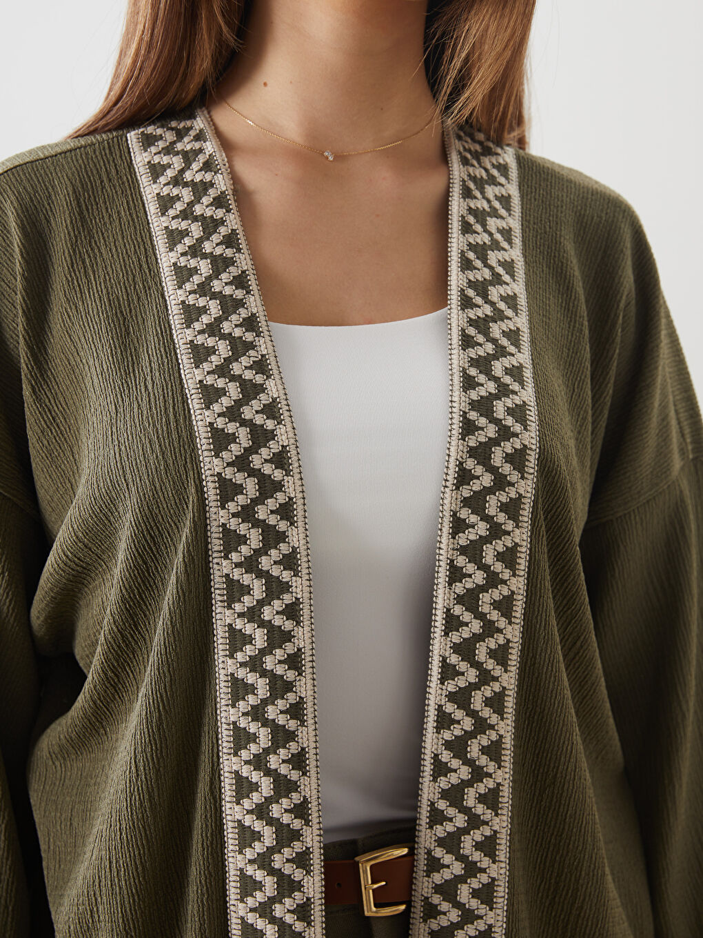 LCWAIKIKI Classic Woman KHAKI Cardigan -S5PM59Z8-JYN