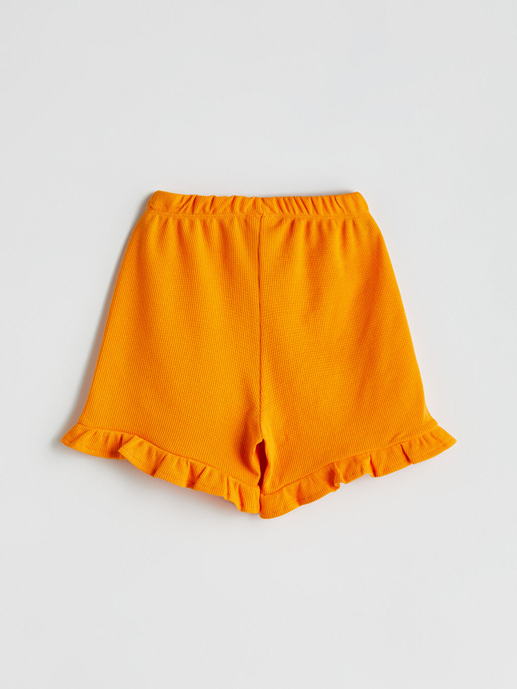 Turuncu Beli Lastikli Kız Çocuk Şort-2