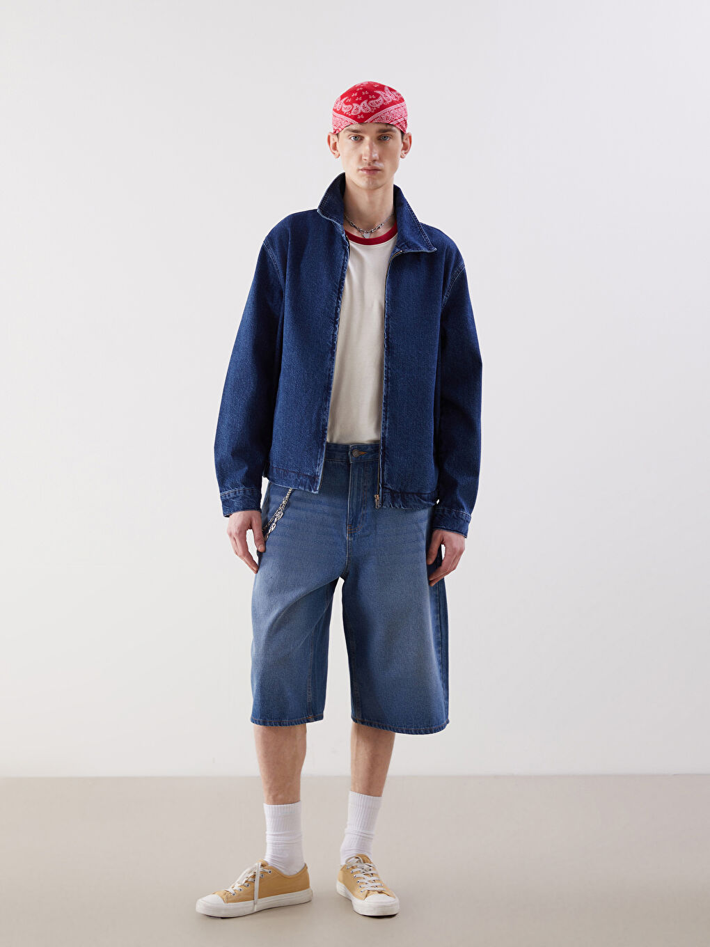 İndigo Rahat Kalıp Erkek Jean Ceket-1