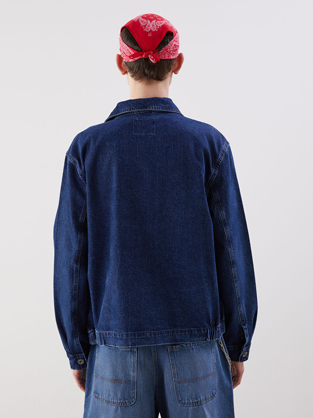 İndigo Rahat Kalıp Erkek Jean Ceket-3