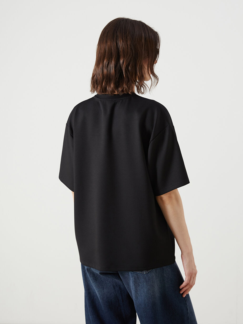 LCW Vision Crew Neck Printed Oversize Women's T-Shirt -S5PM99Z8-CVL
