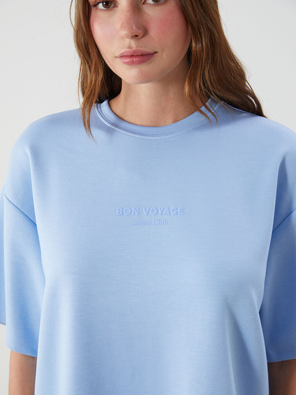 Crew Neck Printed Oversize Women's T-Shirt -S5PN00Z8-QYB