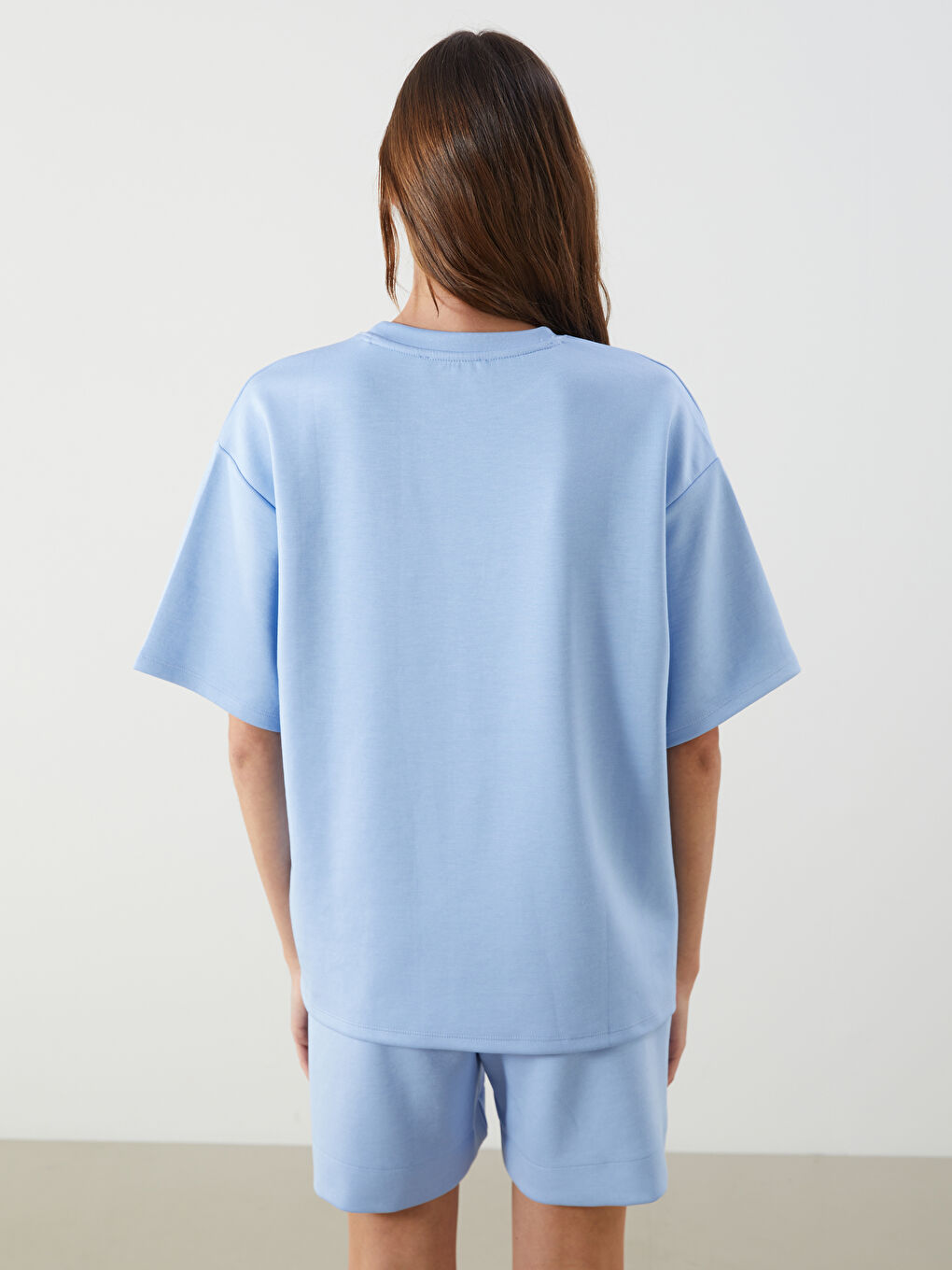 Crew Neck Printed Oversize Women's T-Shirt -S5PN00Z8-QYB