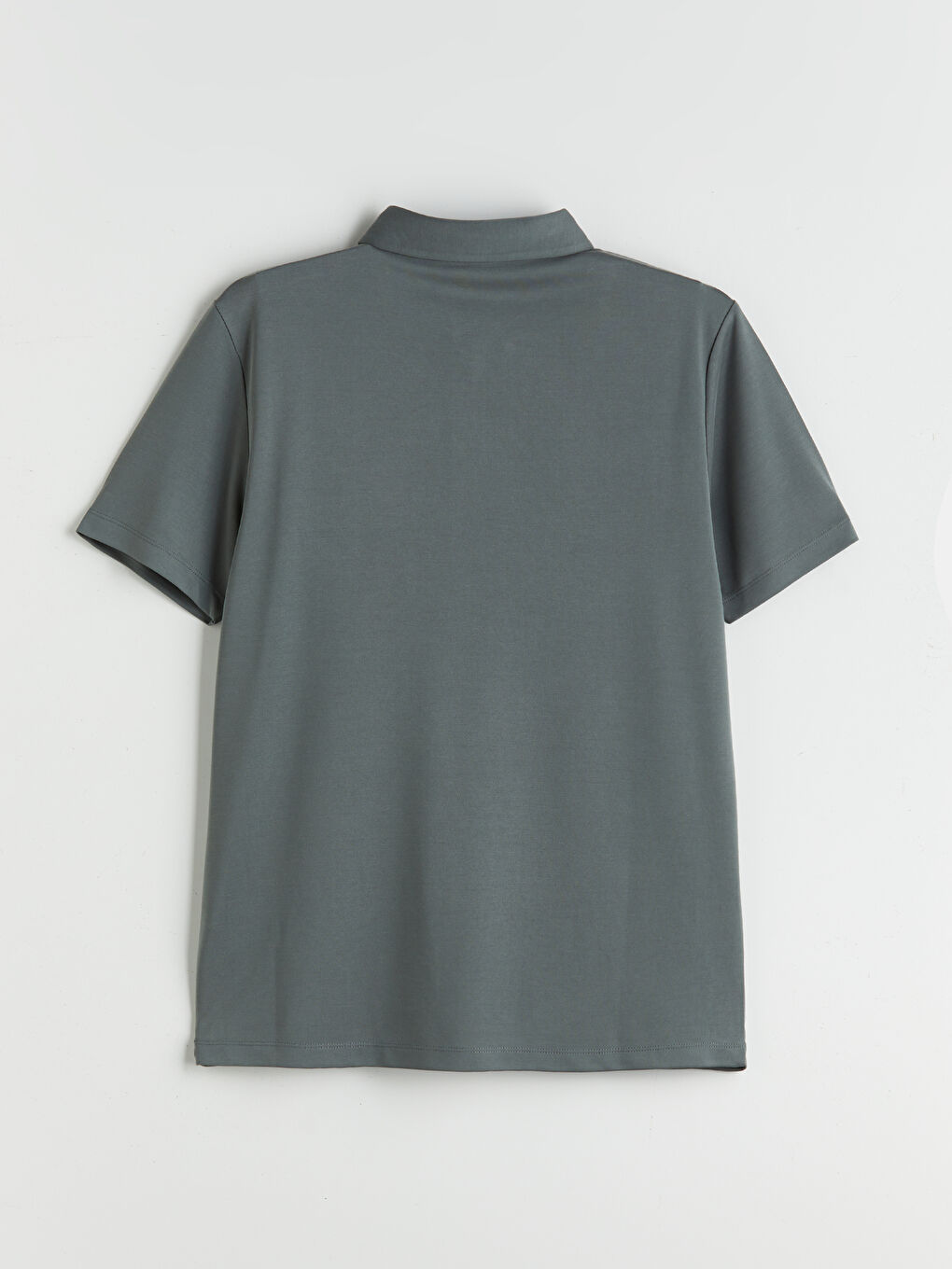 Haki Polo Yaka Merserize Görünümlü Erkek Tişört-5