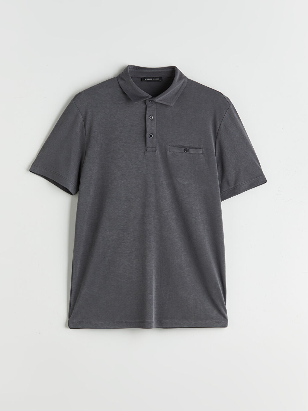 Antrasit Polo Yaka Merserize Görünümlü Erkek Tişört-4