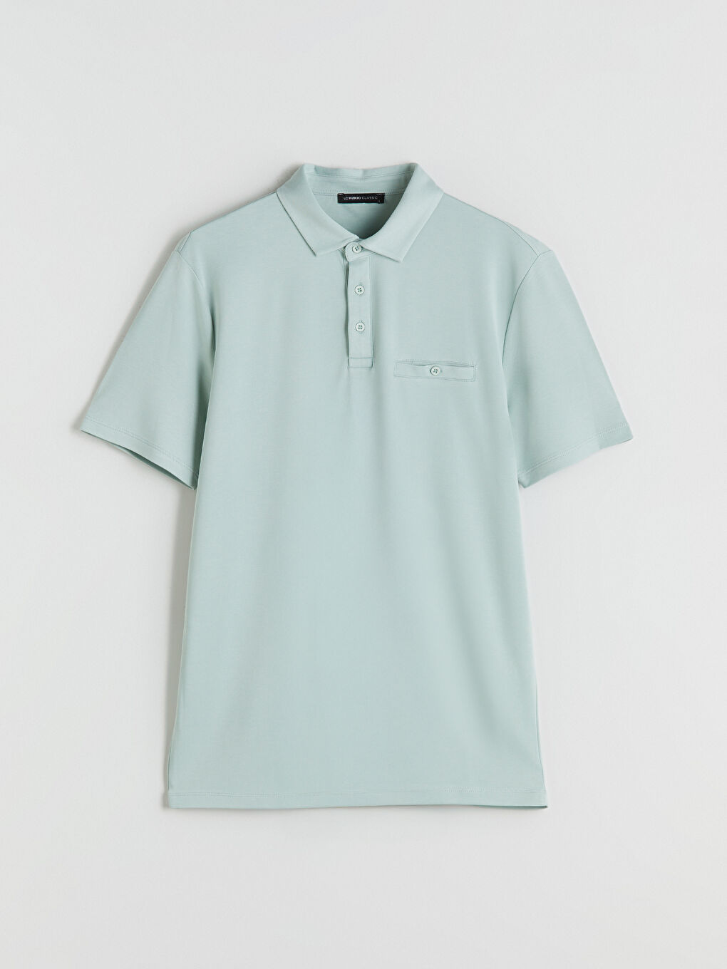 Yeşil Polo Yaka Merserize Görünümlü Erkek Tişört-4