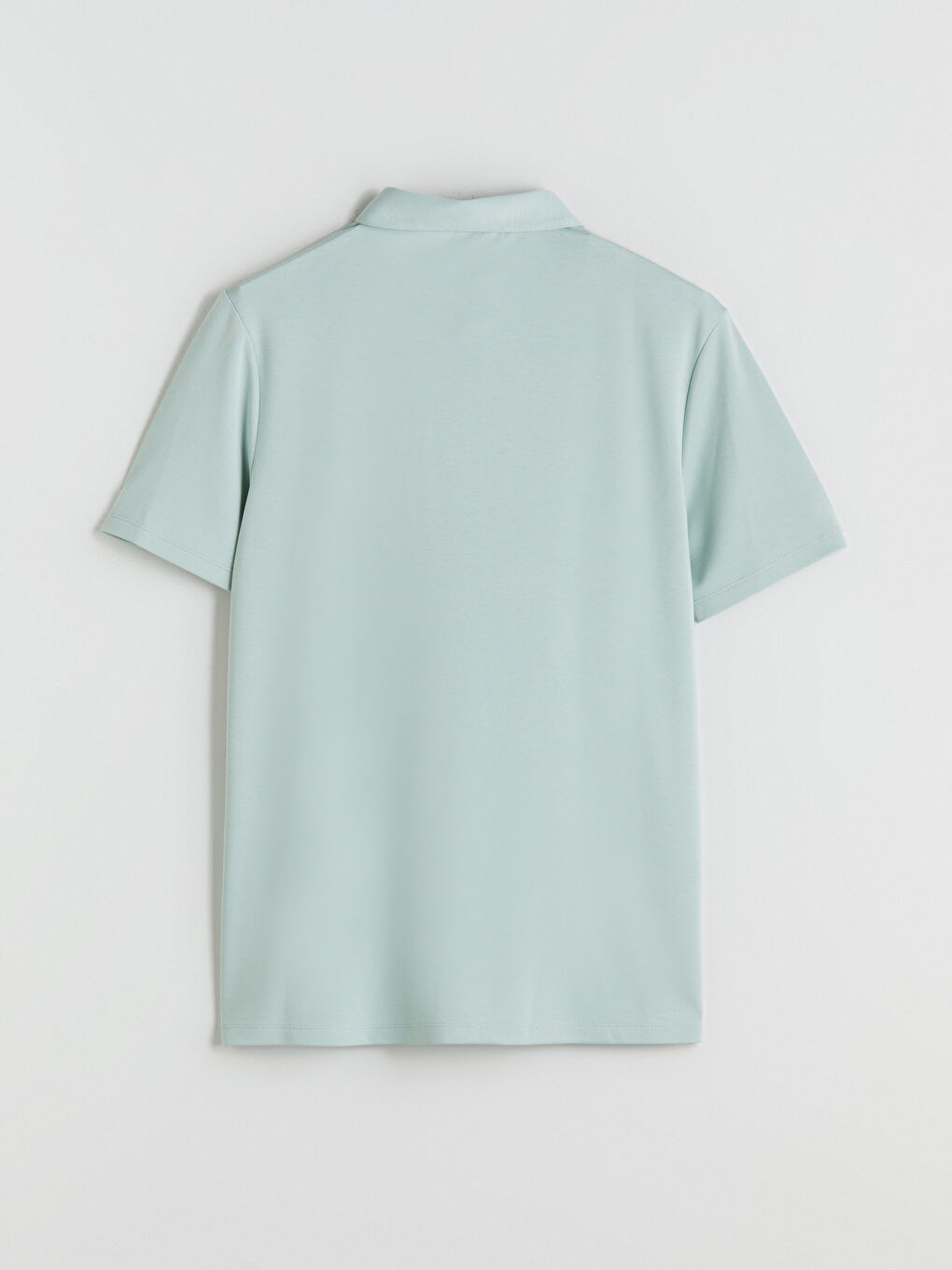 Yeşil Polo Yaka Merserize Görünümlü Erkek Tişört-5