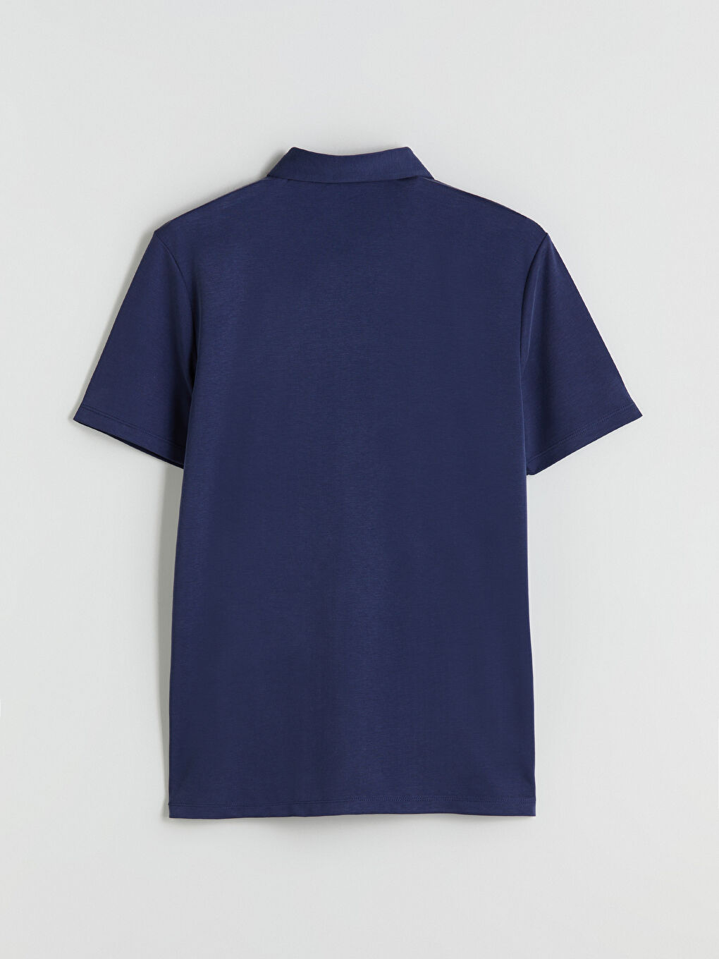 Mavi Polo Yaka Merserize Görünümlü Erkek Tişört-5