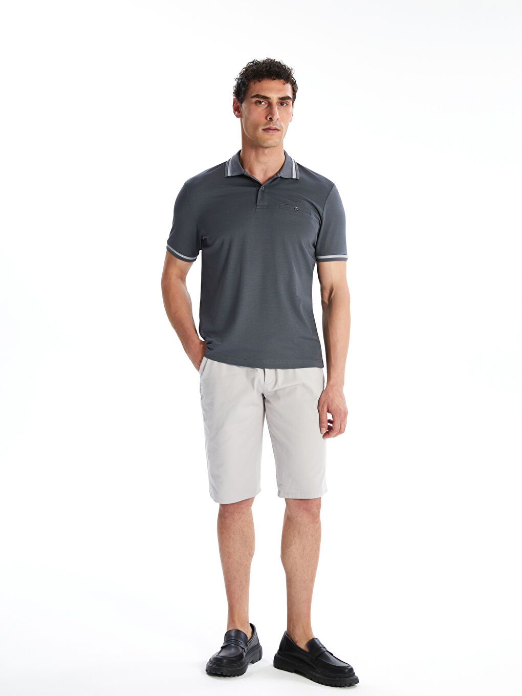 LCWAIKIKI Classic Man ANTHRACITE T-Shirt -S5PN05Z8-MHH