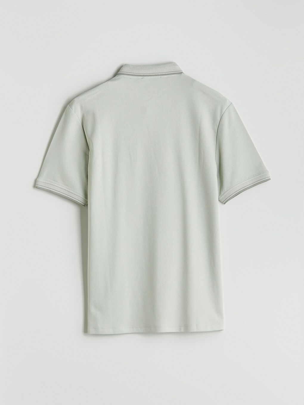 Yeşil Polo Yaka Merserize Görünümlü Erkek Tişört-5