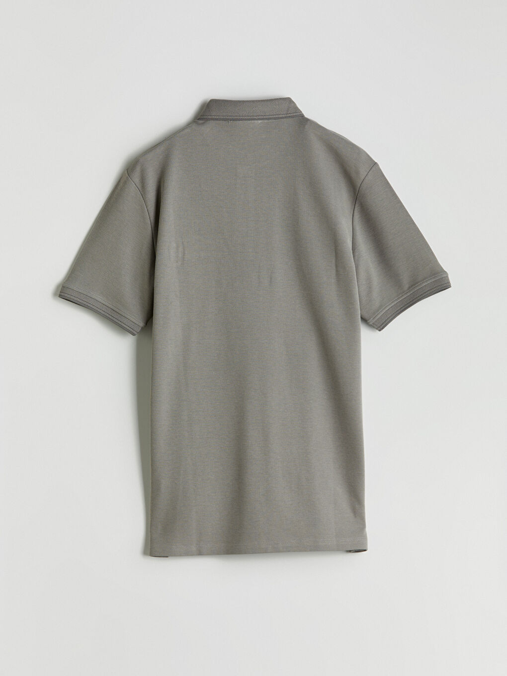 Gri Polo Yaka Merserize Görünümlü Erkek Tişört-5