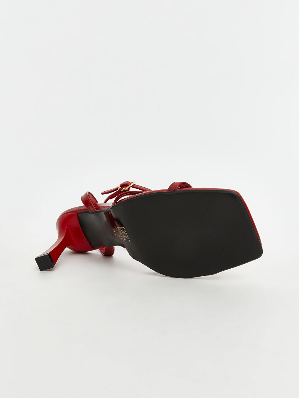 Kırmızı Bilekten Bağlamalı Kadın Topuklu Ayakkabı-3