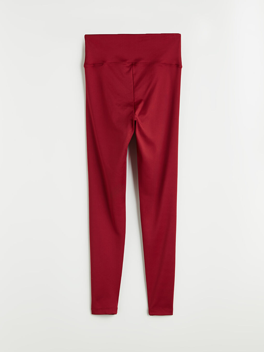 Bordo Beli Lastikli Kadın Spor Tayt-5