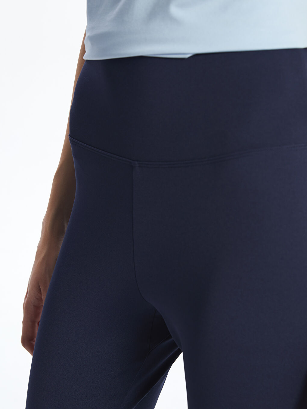 Lacivert Beli Lastikli Kadın Spor Tayt-2