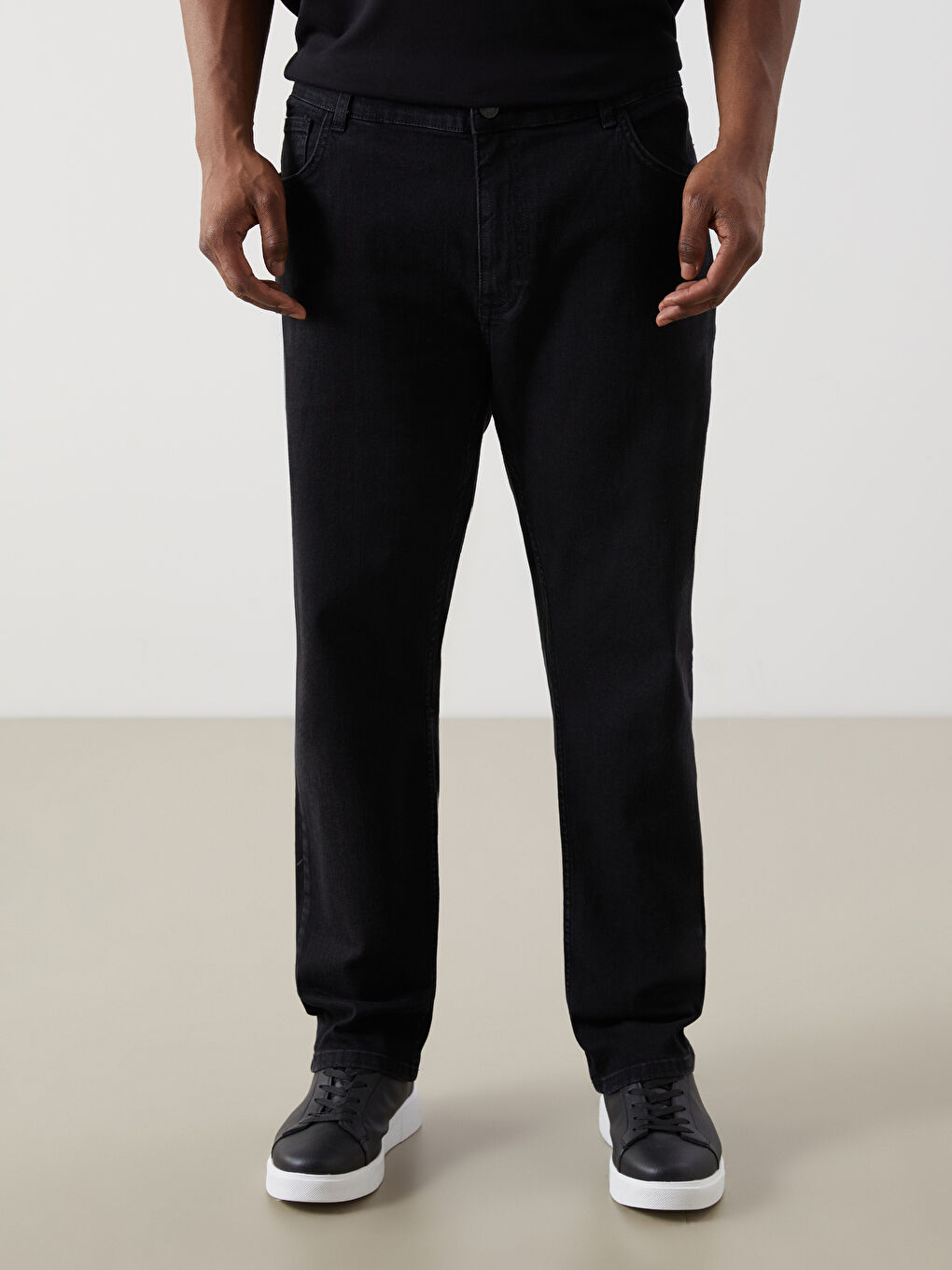 Siyah Büyük Beden 779 Regular Fit Erkek Jean Pantolon-1