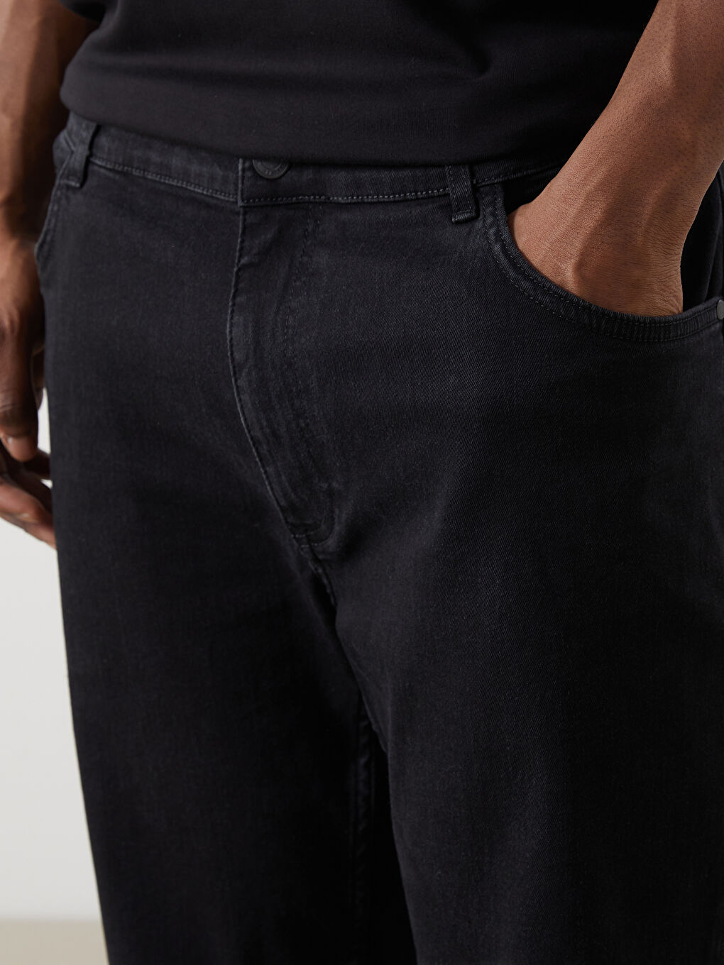 Siyah Büyük Beden 779 Regular Fit Erkek Jean Pantolon-2