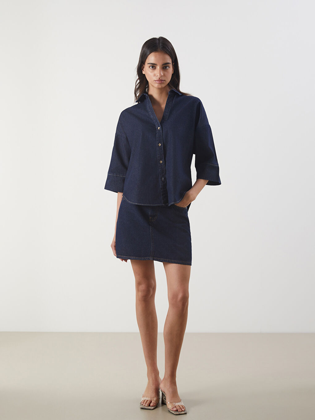 Loose Fit Women's Denim Shirt -S5PN84Z8-309