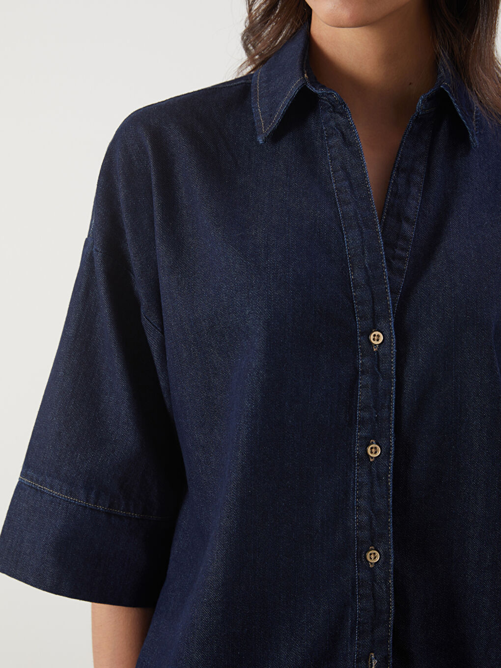 Loose Fit Women's Denim Shirt -S5PN84Z8-309