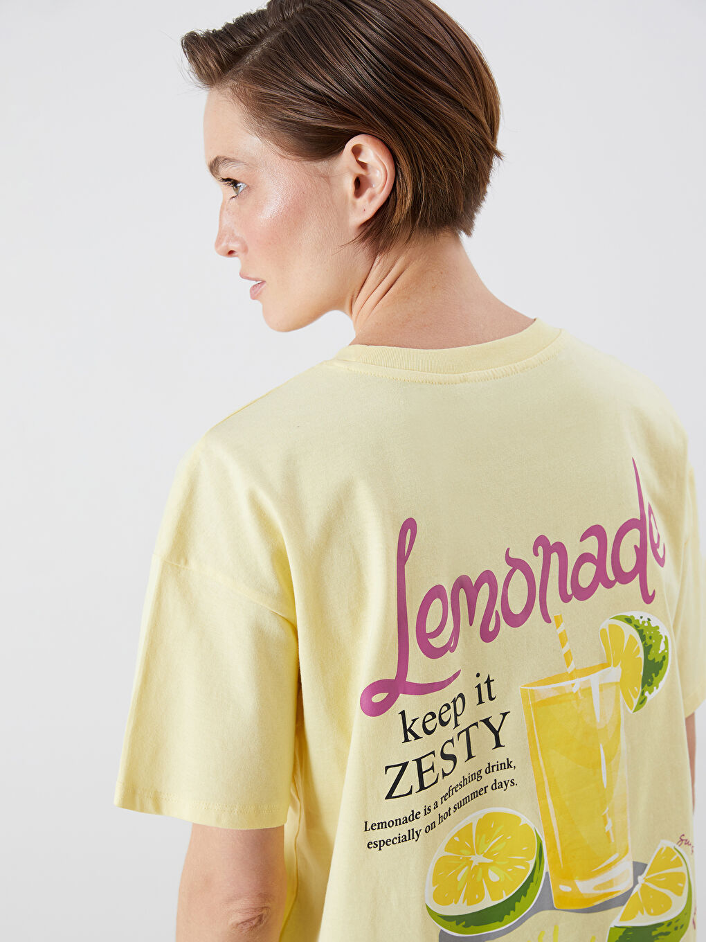 LCW Vision Crew Neck Printed Oversize Women's T-Shirt -S5PN96Z8-FSW